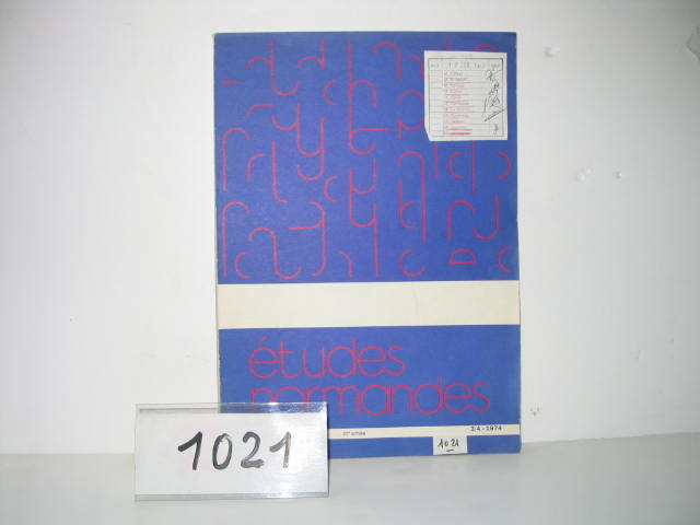  Collection ASPEG, pièce numéro 1021 : Etudes Normande
