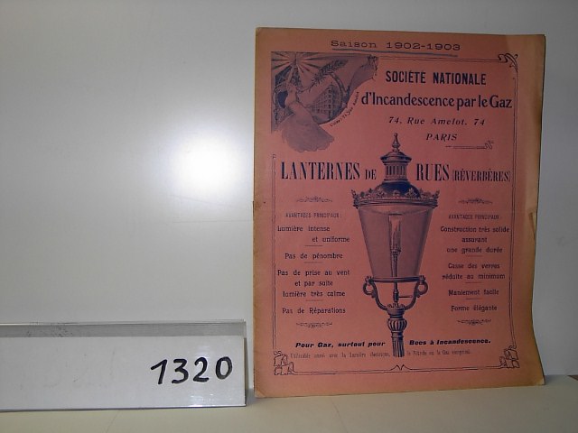  Collection ASPEG, pièce numéro 1320 : Lanternes de rues
