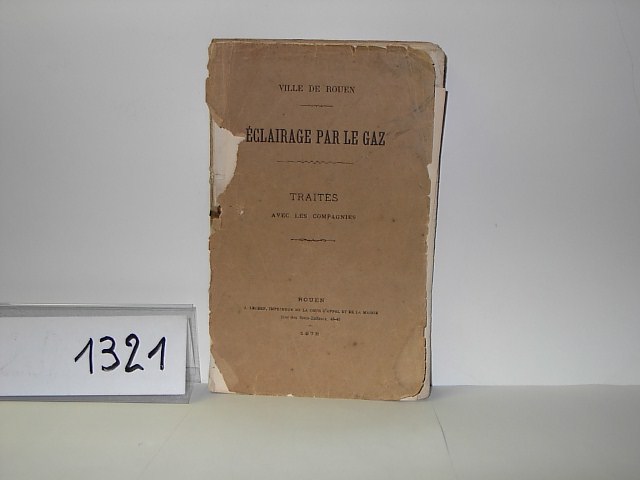  Collection ASPEG, pièce numéro 1321 : Eclairage par le gaz