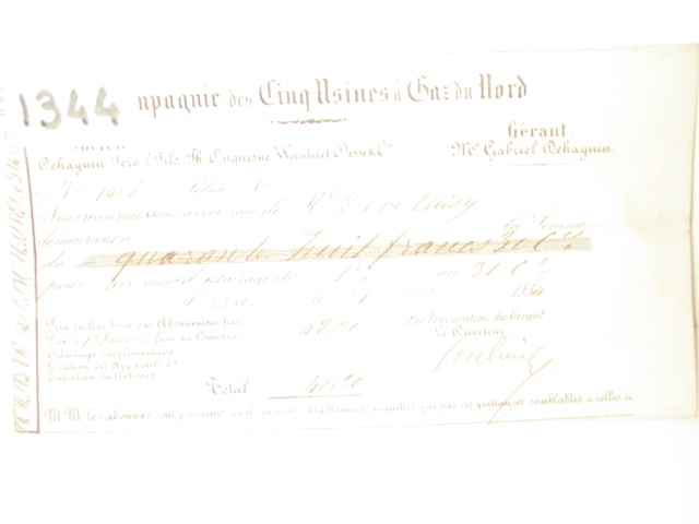  Collection ASPEG, pièce numéro 1344 : 3 Quittances abonnements 1852 1853 1854