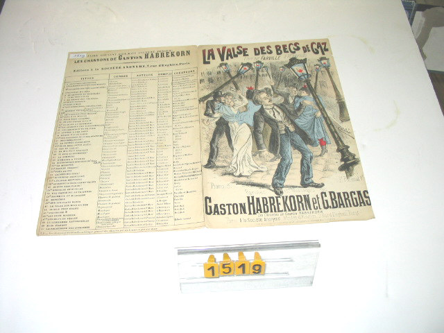  Collection ASPEG, pièce numéro 1519 : Partition La Valse des becs de gaz et cassette