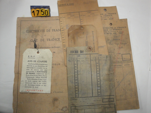  Collection ASPEG, pièce numéro 1750 : Fiches de relève, de coupure 