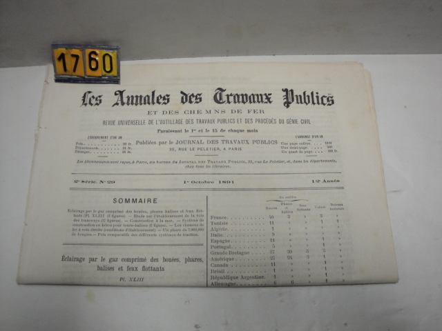  Collection ASPEG, pièce numéro 1760 : Les annales des travaux publics