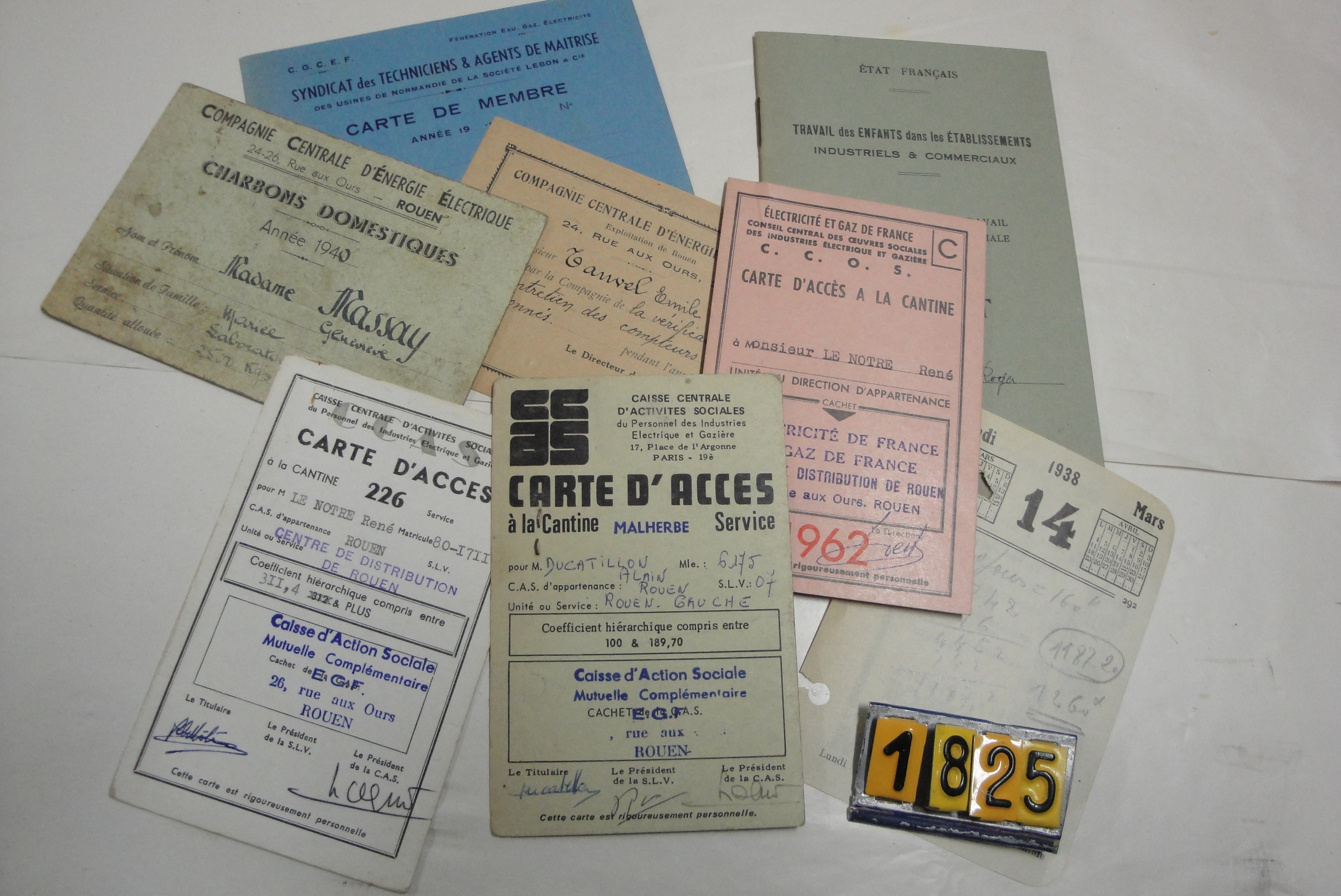  Collection ASPEG, pièce numéro 1825 : Documents divers )