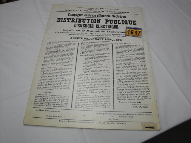  Collection ASPEG, pièce numéro 1887 : Arrêté ordonnant l'enquête