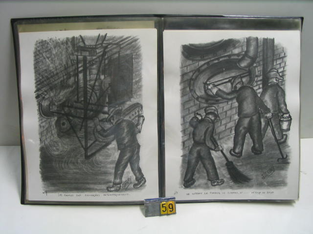 Collection ASPEG, pièce numéro 59 : Dessins Reproduction de 12 dessins à la sanguine
