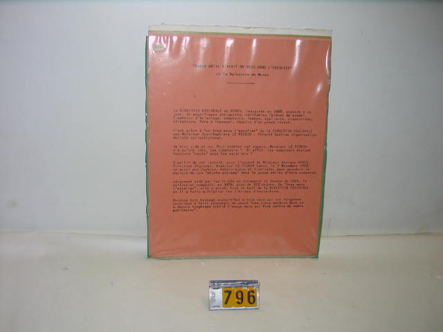  Collection ASPEG, pièce numéro 796 : Documents création du musée