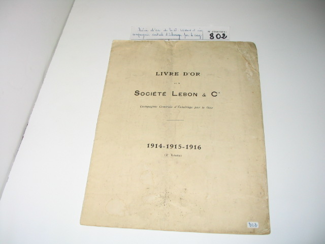  Collection ASPEG, pièce numéro 802 : Livre d'or de la sociéte LEBON