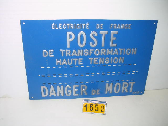  Collection ASPEG, pièce numéro 1652 : Plaque de poste PR 10