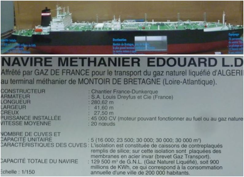  Collection ASPEG, pièce numéro 1683 : maquette du methanier EDOUARD L,D,