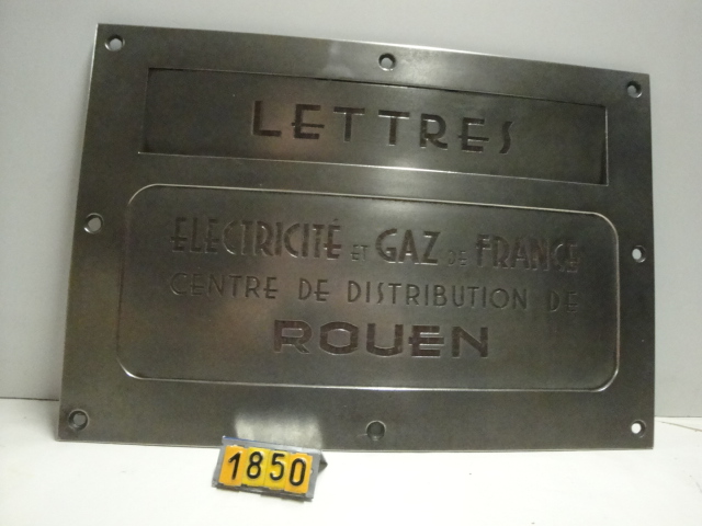  Collection ASPEG, pièce numéro 1850 : Plaque 