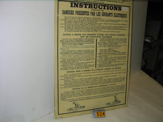  Collection ASPEG, pièce numéro 524 : Pancarte 