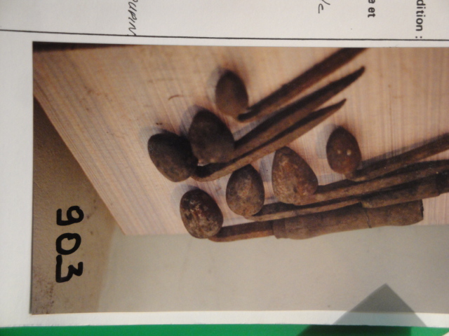  Collection ASPEG, pièce numéro 903 : lot de fer a coteler soudure plomb
